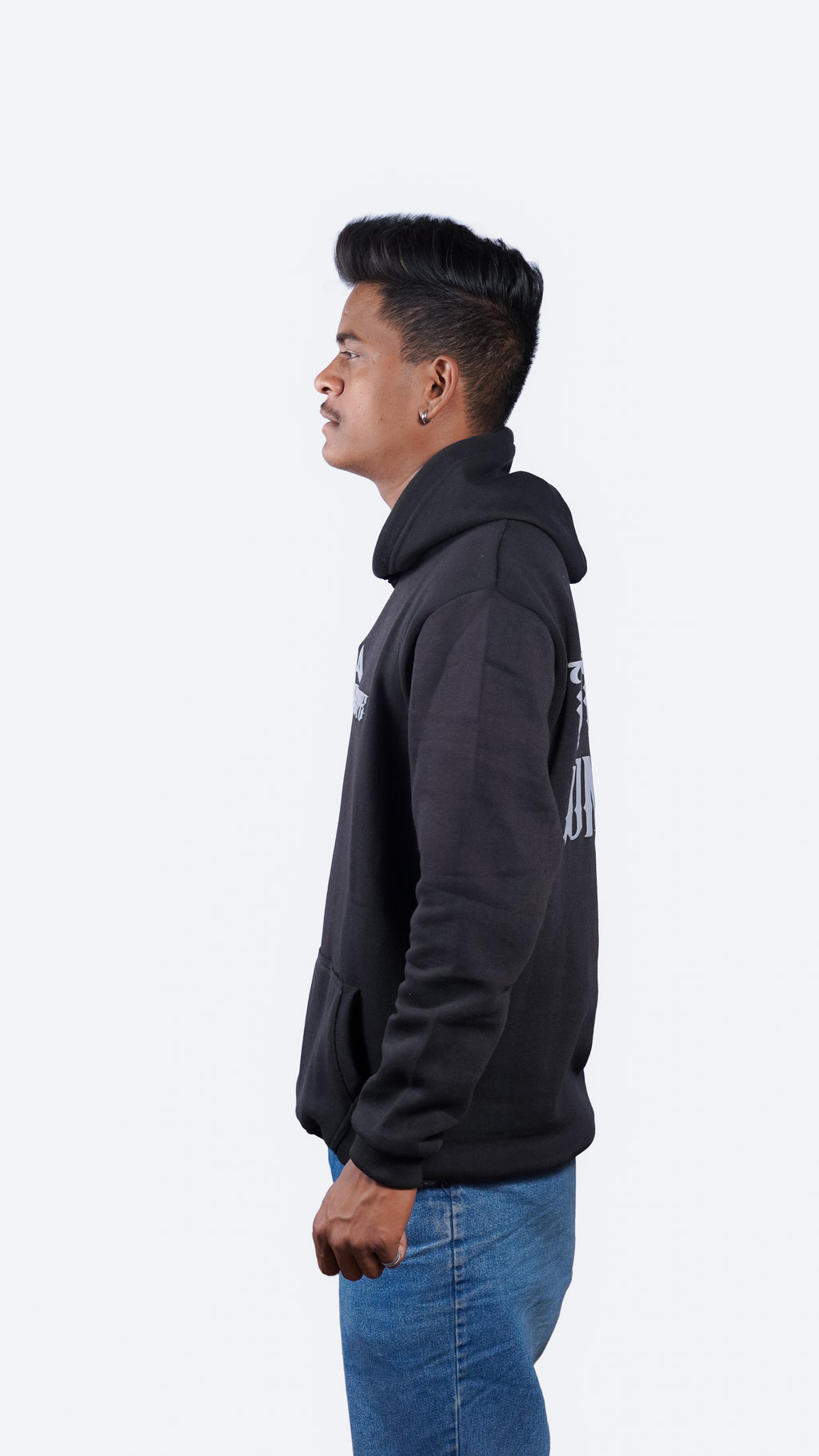 BORN TO CONQUER Black Oversized Hoodie