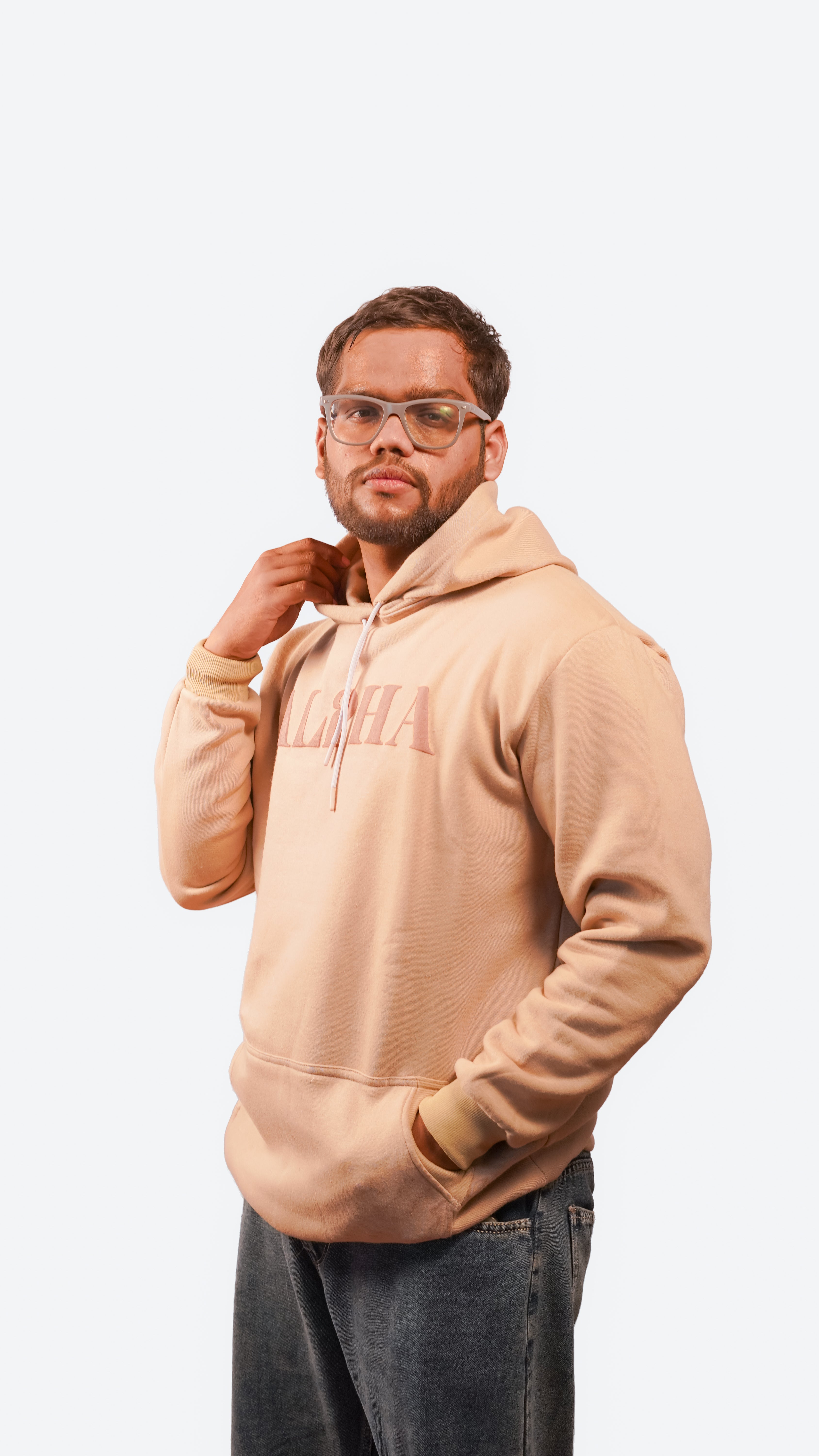 Alpha Beige Oversized Hoodie