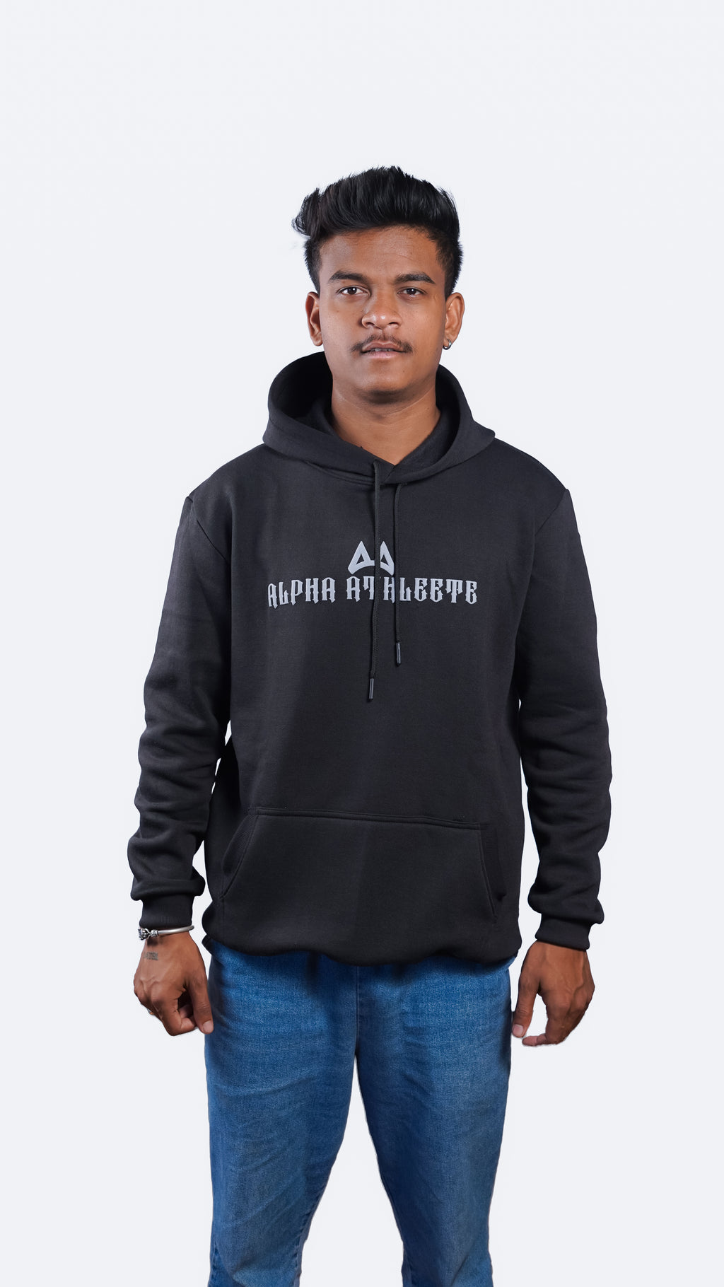 BORN TO CONQUER Black Oversized Hoodie